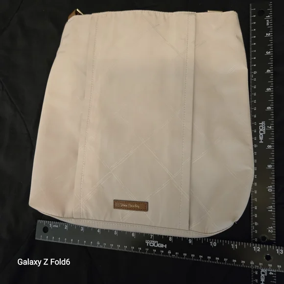 Vera Bradley Crossbody Shoulder Bag Beige Nylon Brown Strap Adjustable Medium - Picture 13 of 16